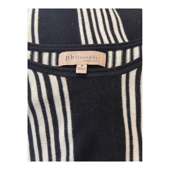 Philosophy Cropped Sweater, Women’s Medium, Black with White Stripes - Picture 4 of 4